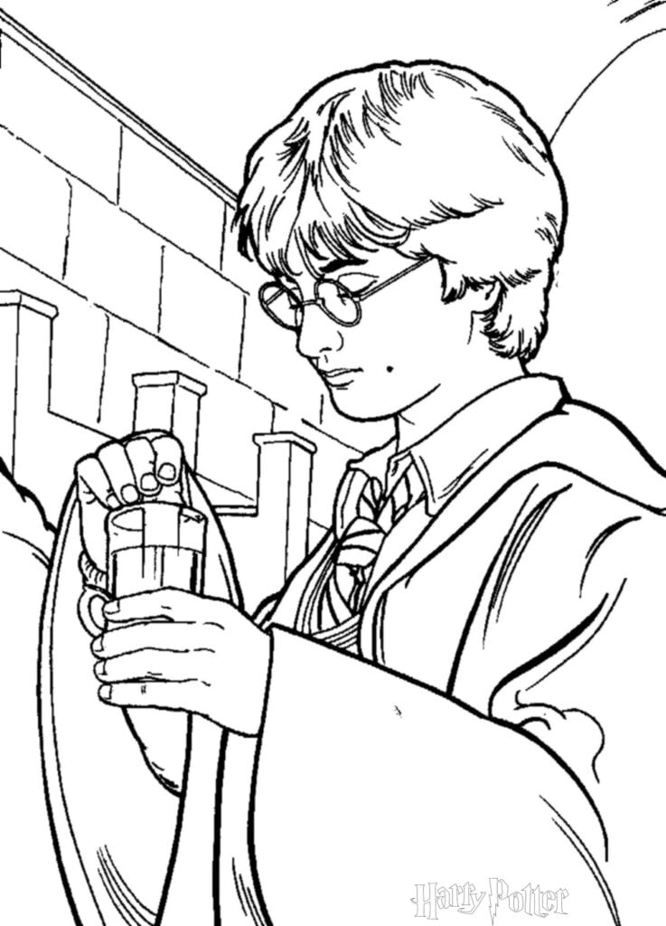 Harry Potter piešinys spalvinimui