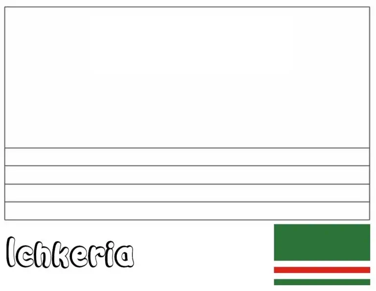 Ičkerijos vėliava su vilku piešinys spalvinti