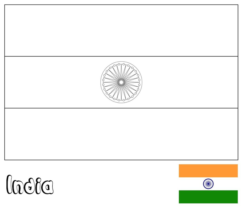 Indisk flagg for fargelegging, India