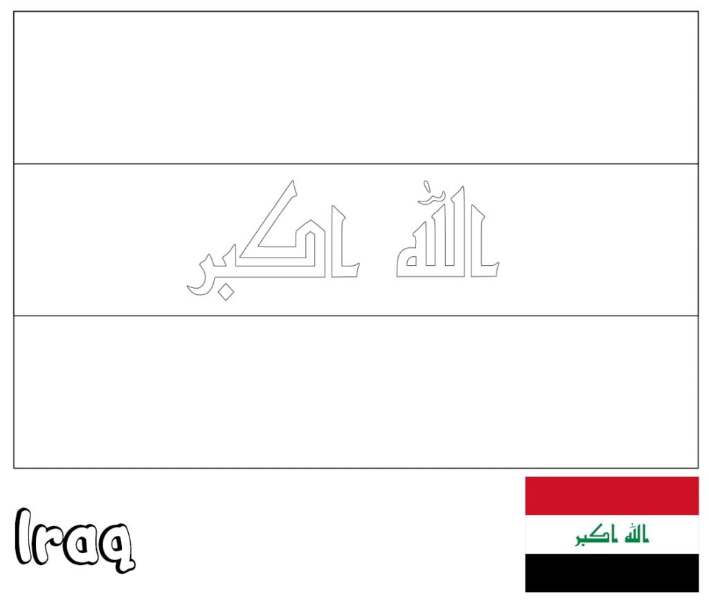 Bandera iraquí para colorear, Irak