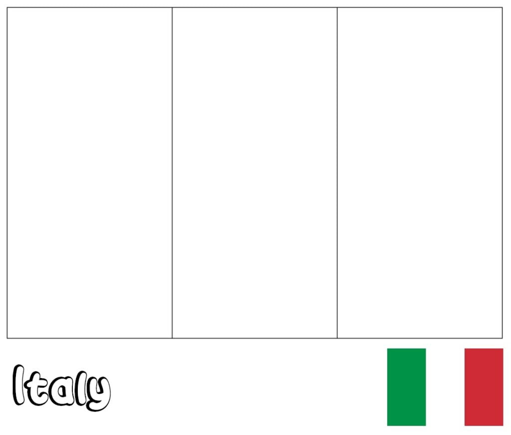 Bendera ya Italia kwa kupaka rangi, Italia