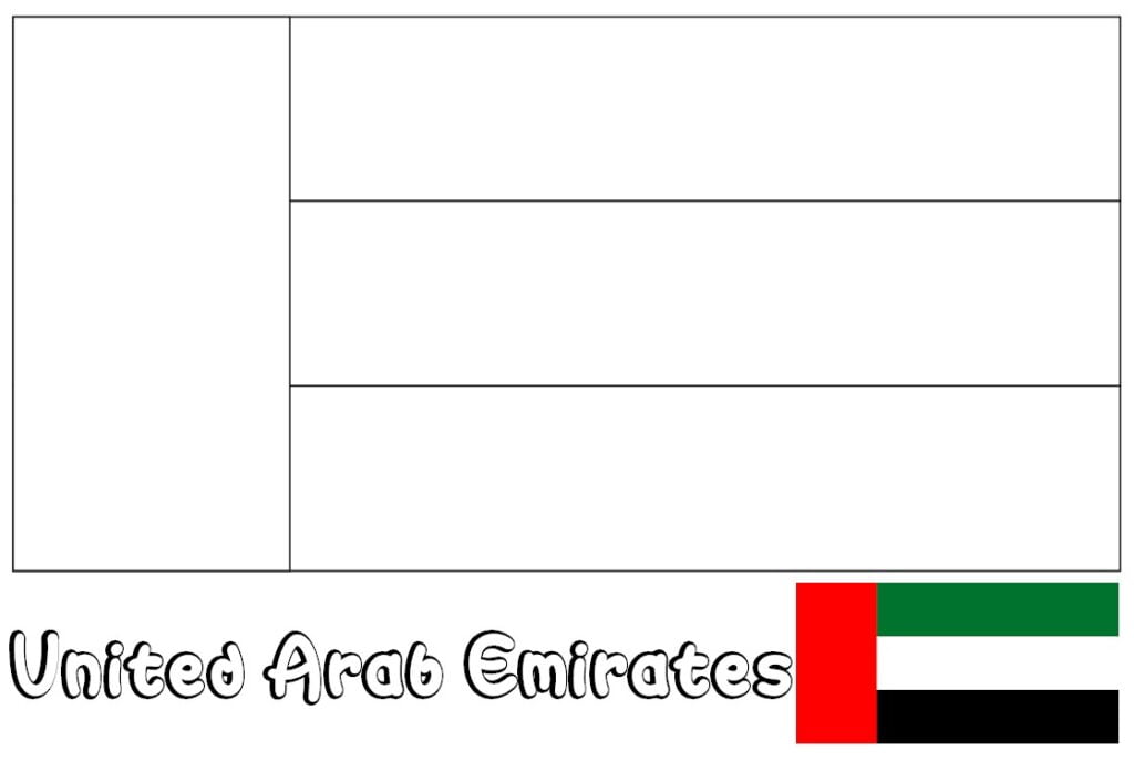 Jungtinių Arabų Emiratų vėliava spalvinimui, JAE