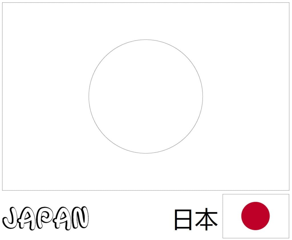 Ang bandila sa Hapon alang sa pagkolor, Japan