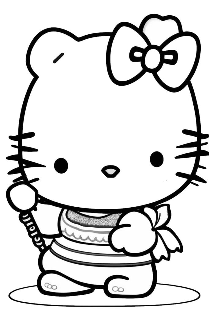 Gatito Hello Kitty para colorear