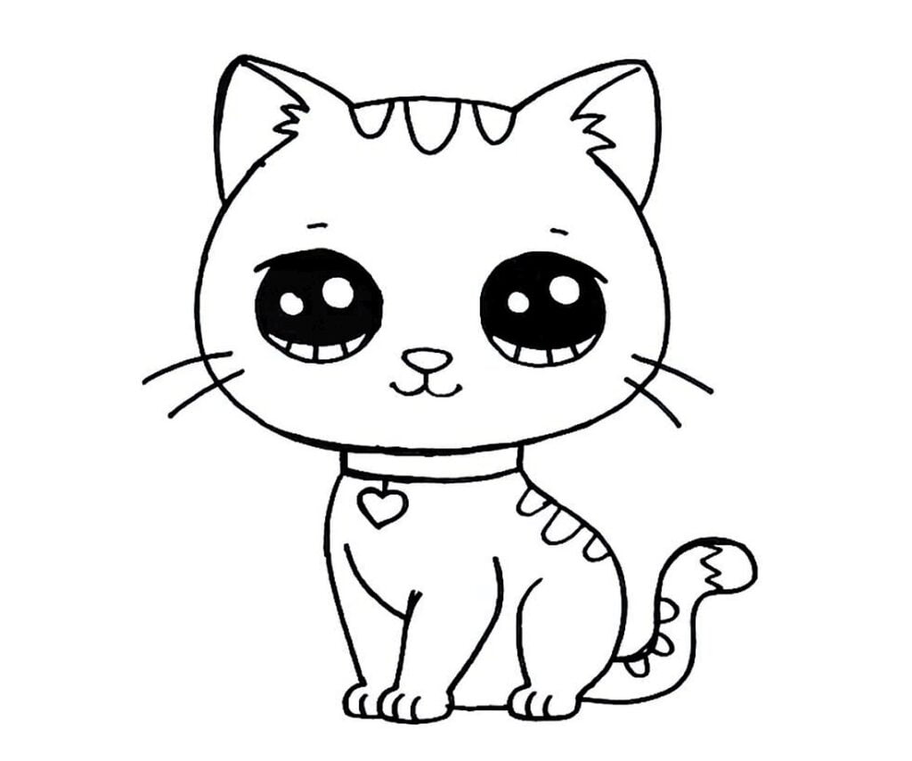 Mačiatko, kresba na vyfarbenie