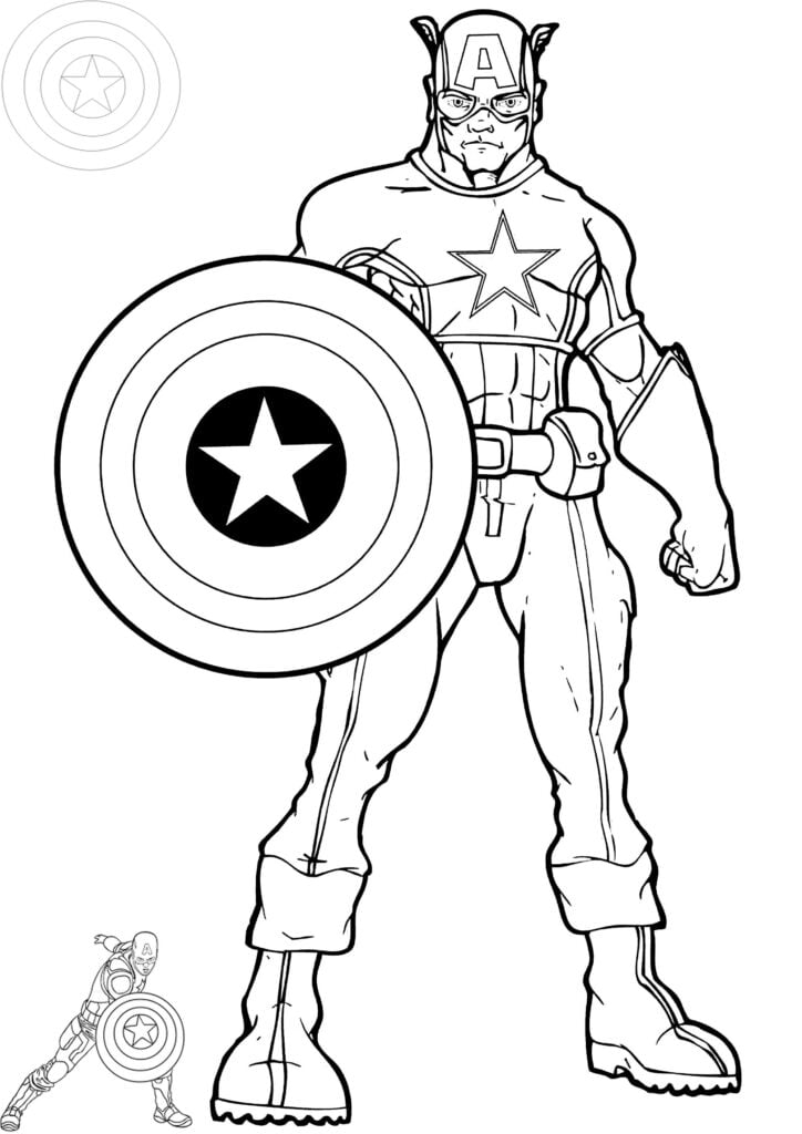 Stotnik Amerika pobarvanka (Captain America)