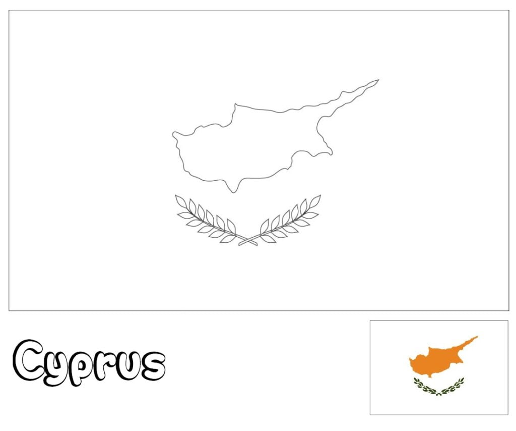 Zypern-Flagge zum Ausmalen, Zypern