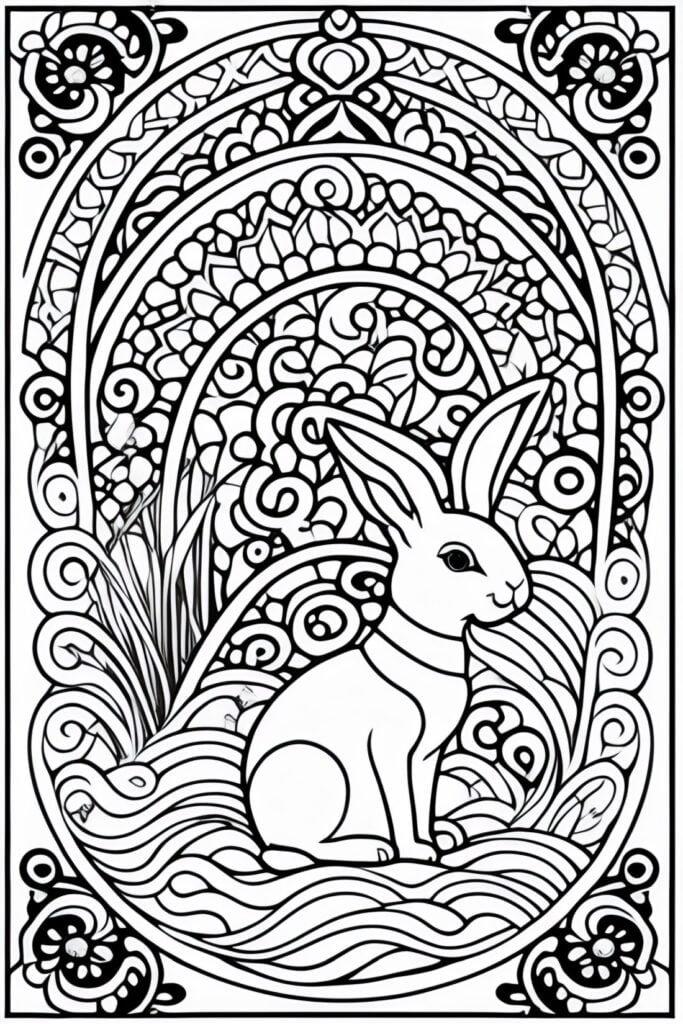 Ang Easter bunny arch kay para sa pagkolor