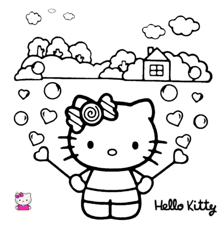 Hello Kitty untuk mewarnai 🎀 – PEPE.LT