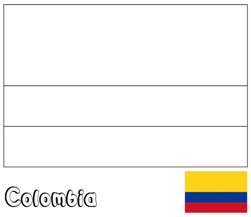 Colombiaanse vlag om in te kleur, Colombia