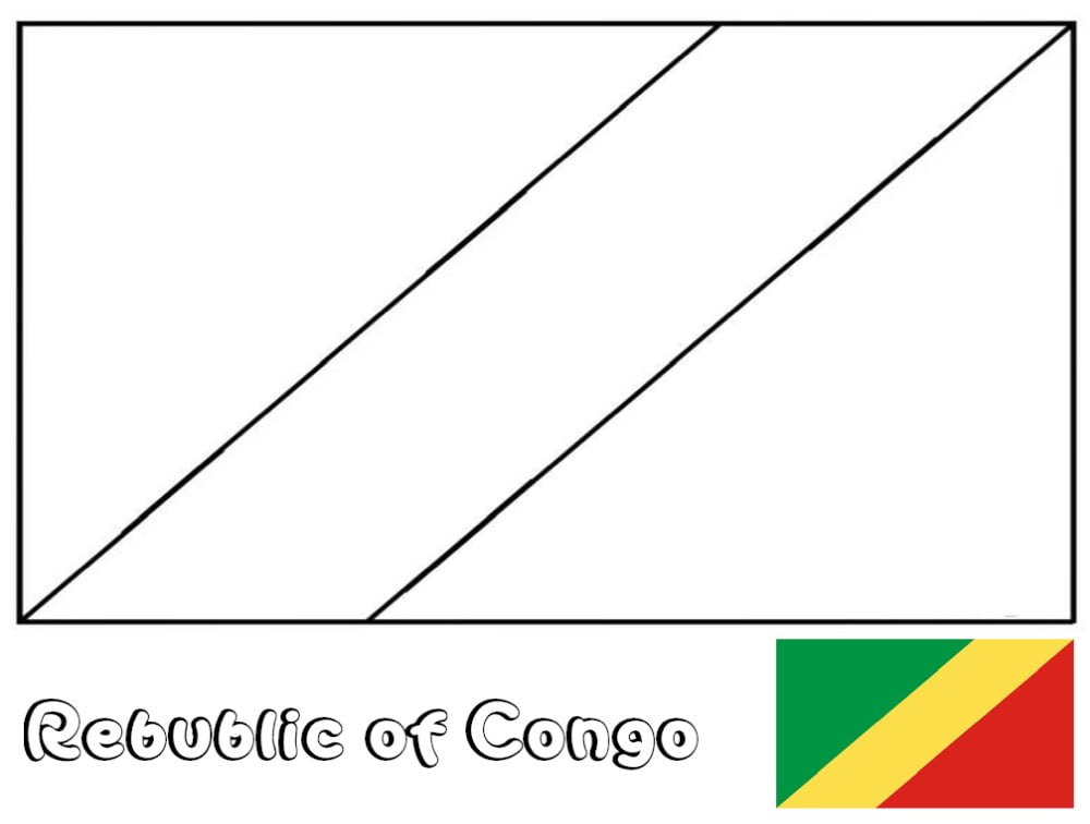 Прапор Республіки Конго для розмальовки