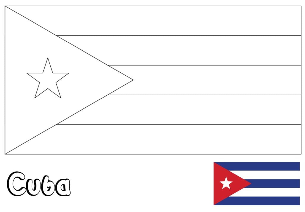 العلم الكوبي للتلوين، كوبا