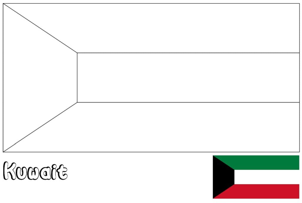 Bandeira do Kuwait para colorir, Kuwait