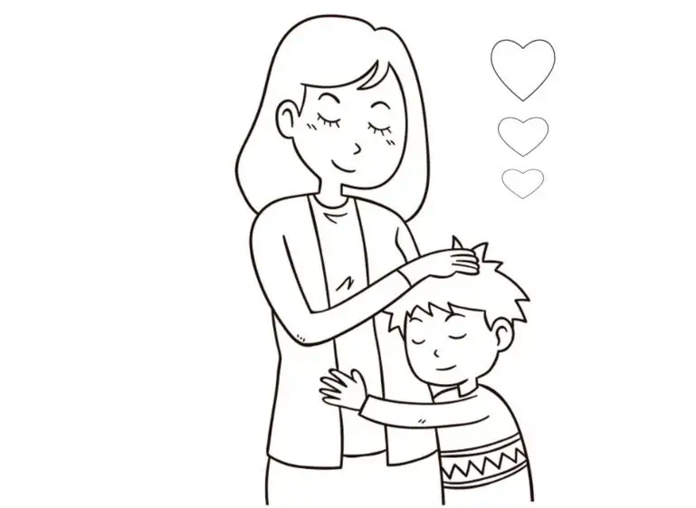Madre e figlio per la colorazione