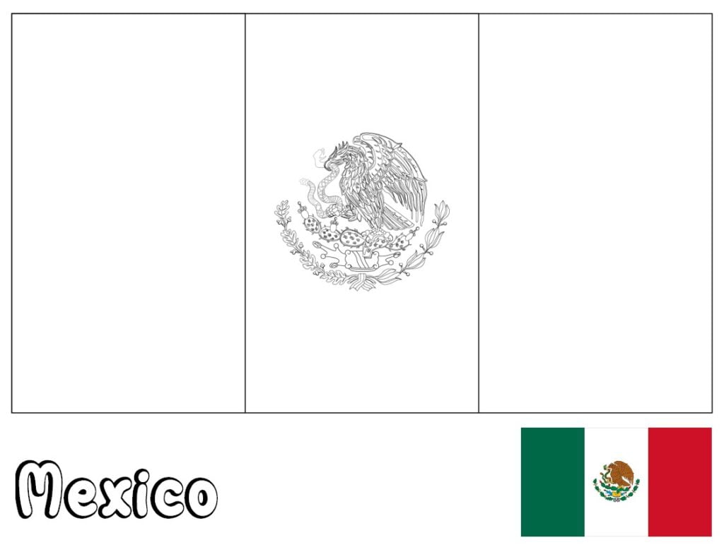 Прапор Мексики для розмальовки, Мексика