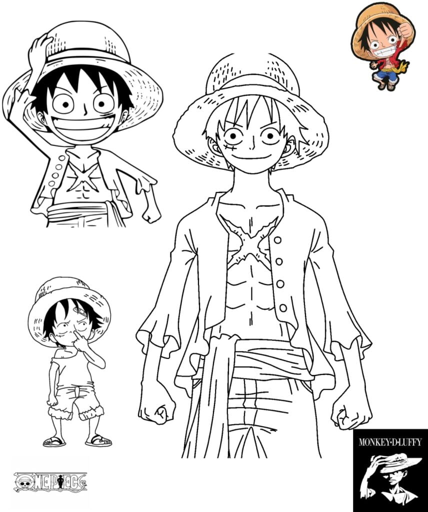 Monkey D Luffy - Jeden element kolorowanki