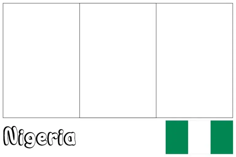Nigerijos vėliava žalia balta žalia piešinys spalvinti
