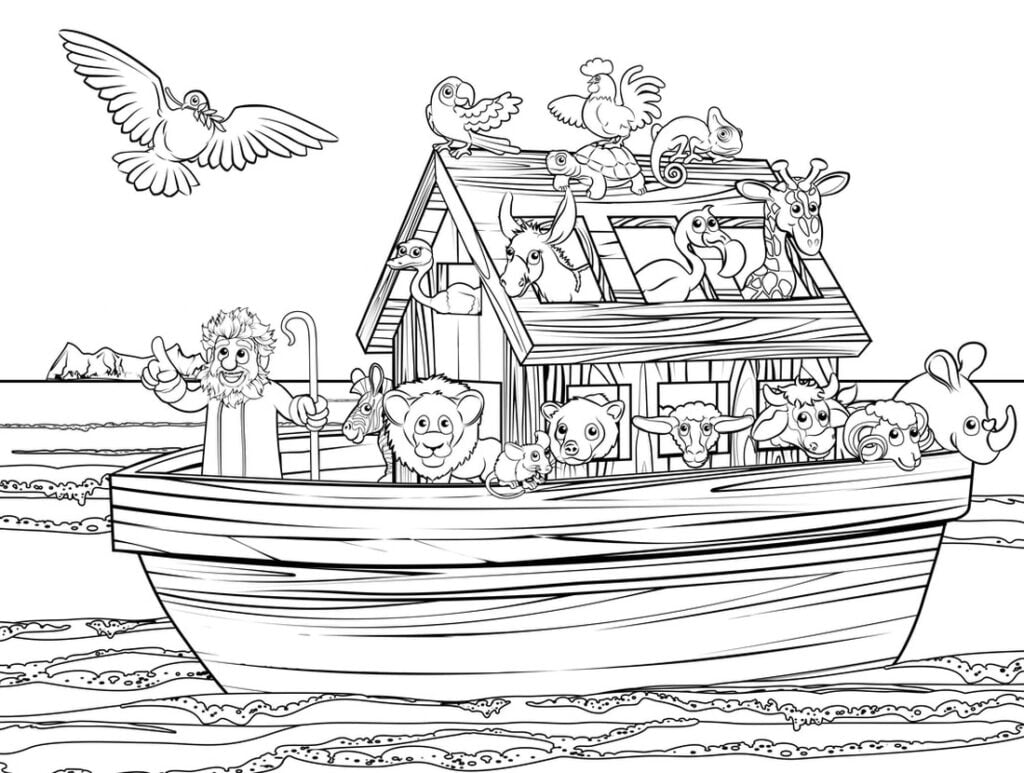 Dibujo de Arca de Noé para colorear