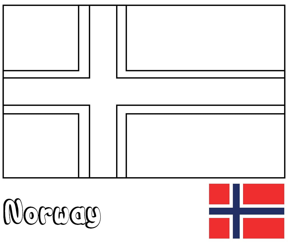 Bandeira norueguesa para colorir, Noruega