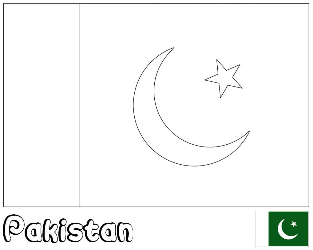 Bendera ya Pakistani kwa kupaka rangi, Pakistan
