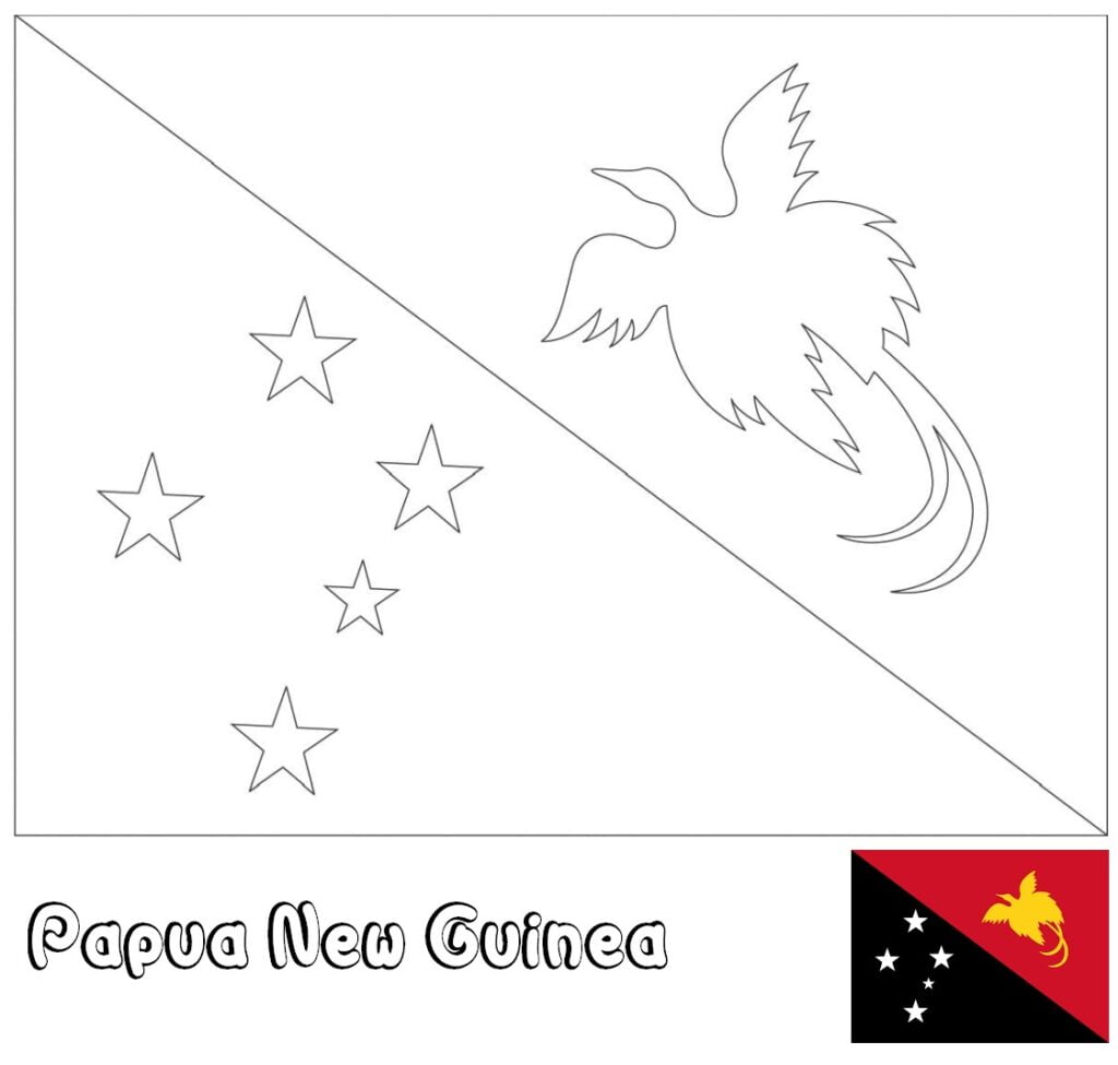 Bandeira de Papua Nova Guiné para colorir
