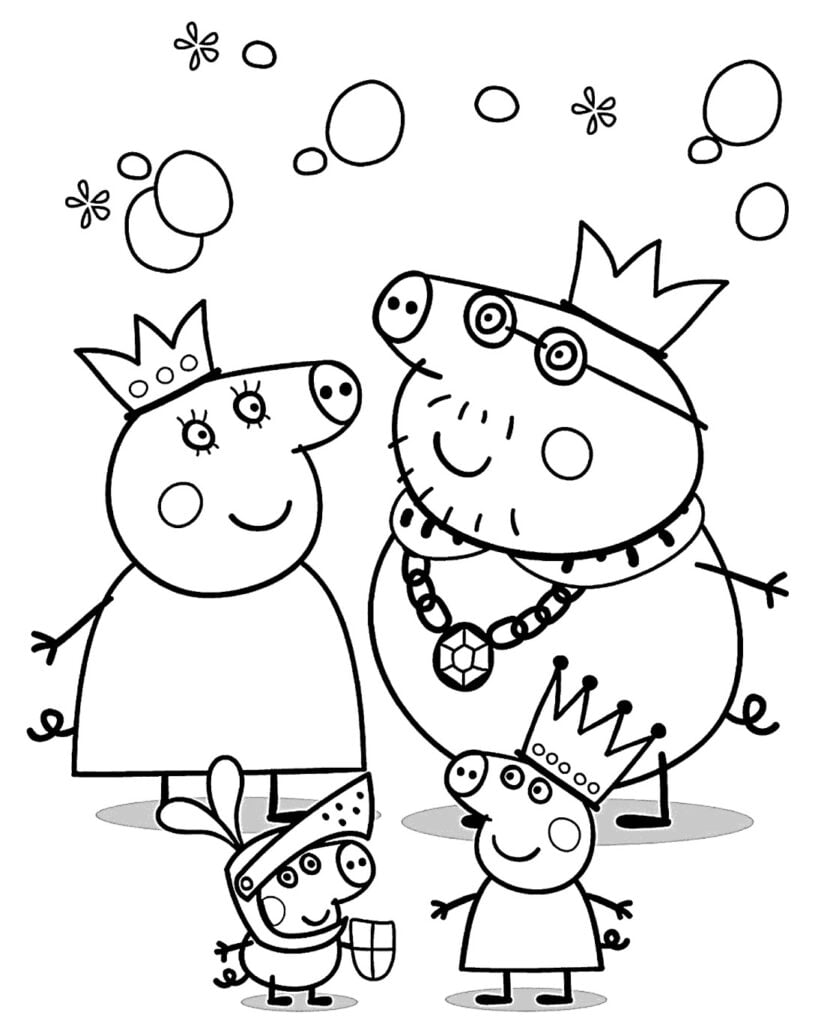 Peppa pig kings para sa pagkukulay