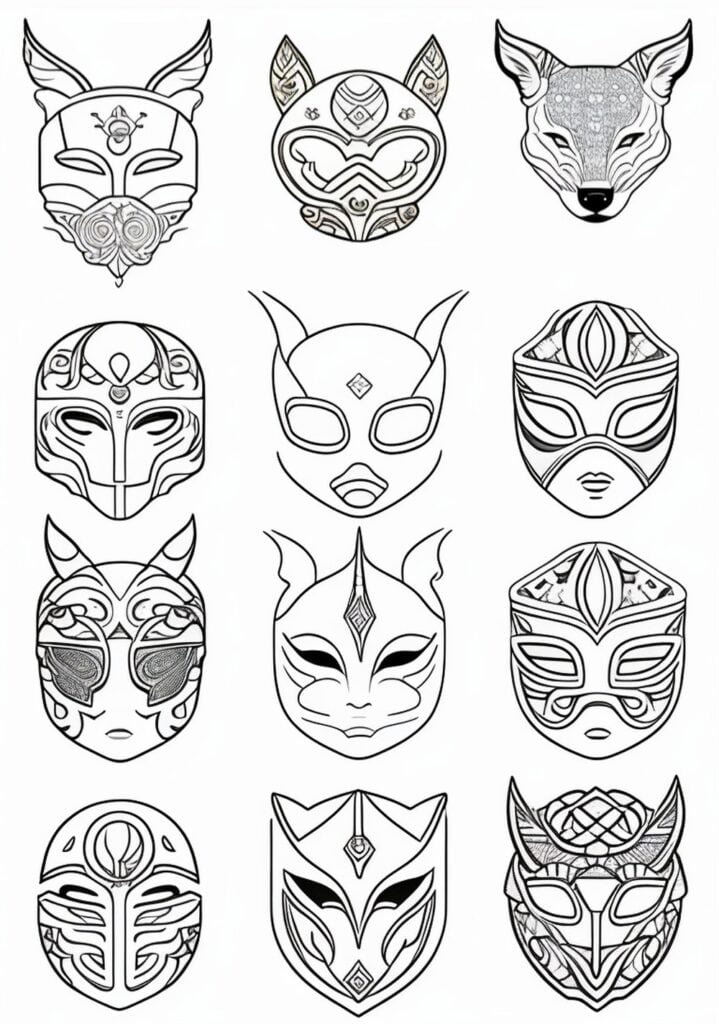 Maschere PJ Masks da colorare
