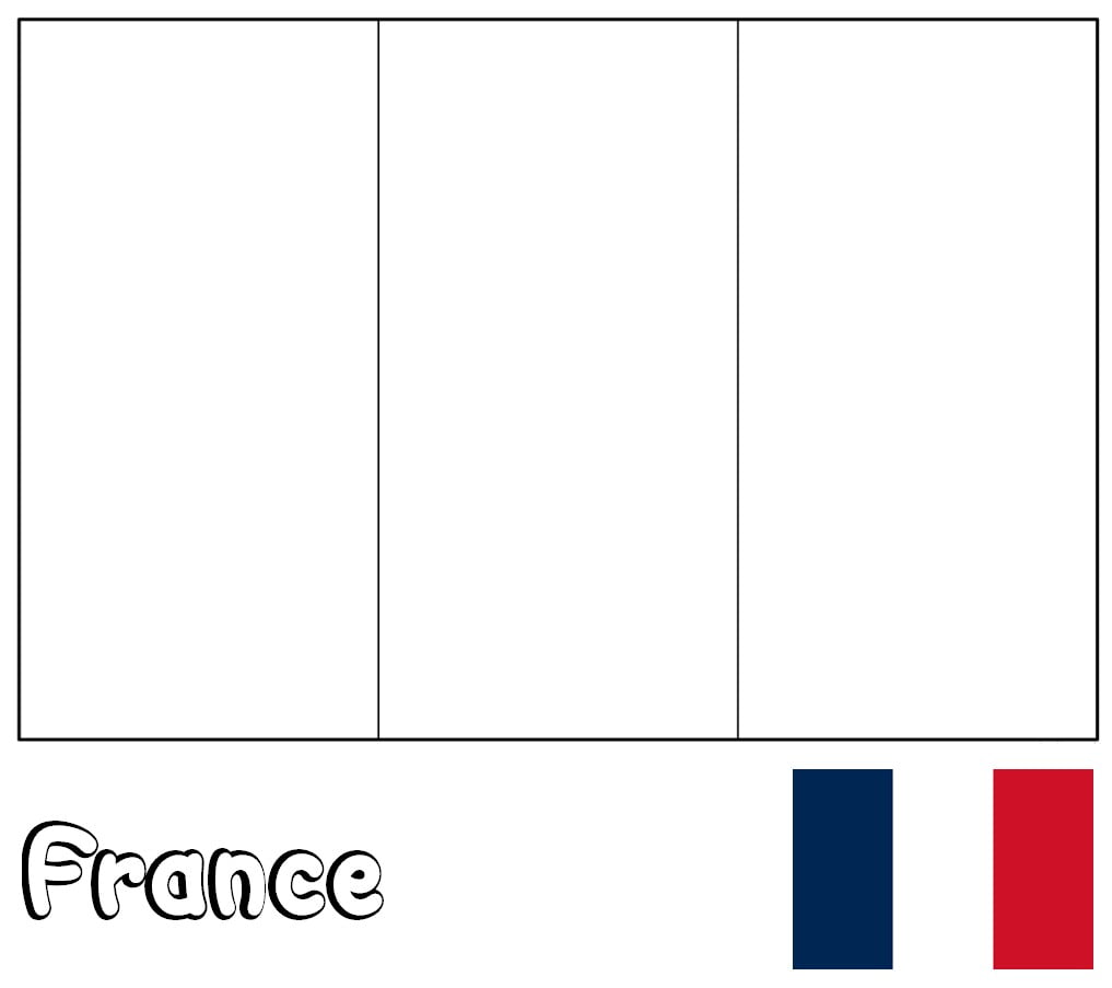 Bandeira francesa para colorir, França