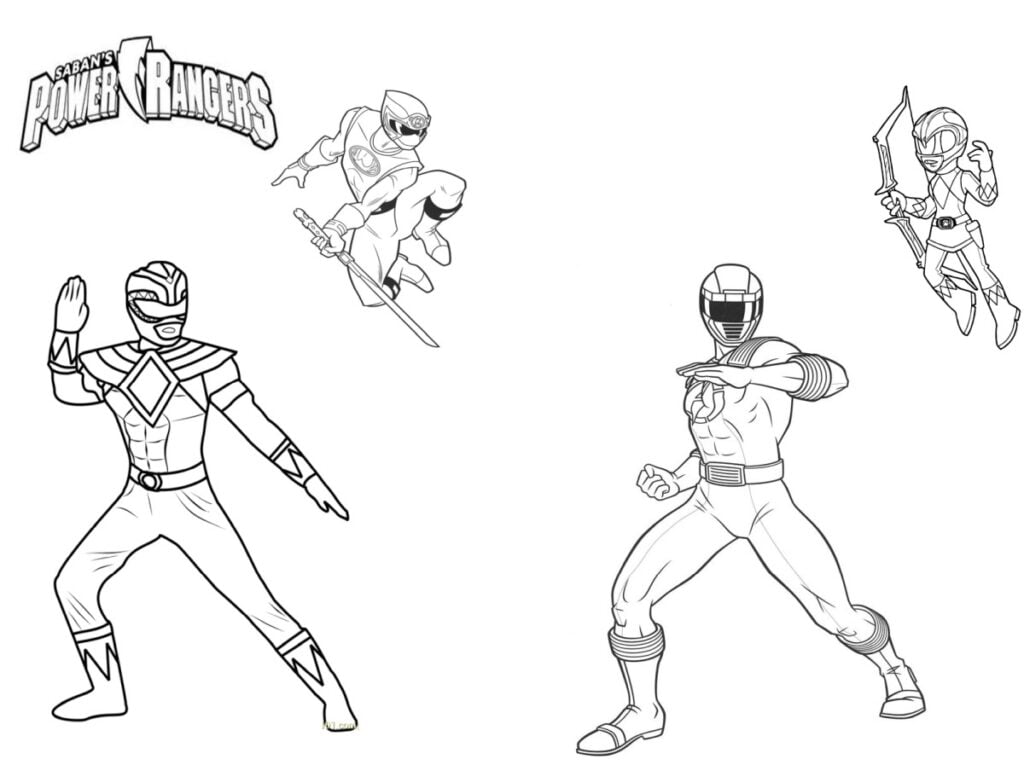 Power Rangers tegninger til farvelægning