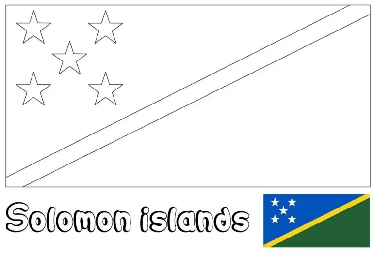 Saliamono salų vėliavos variantas piešinys spalvinti