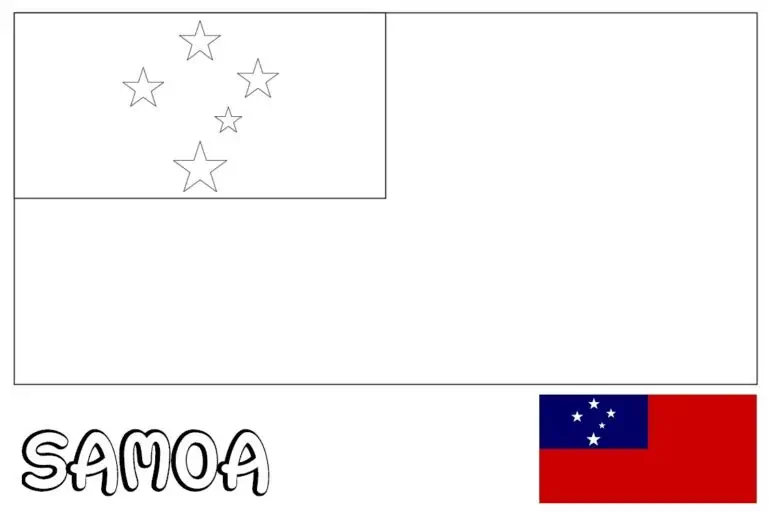 Samoa vėliava su Pietų Kryžiumi mėlyname kampe
