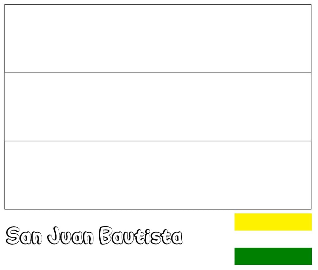 색칠 공부을 위한 San Juan Bautista 깃발 
