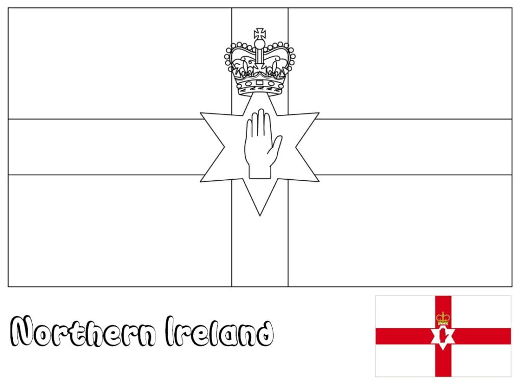 Bandeira da Irlanda do Norte para colorir, Irlanda
