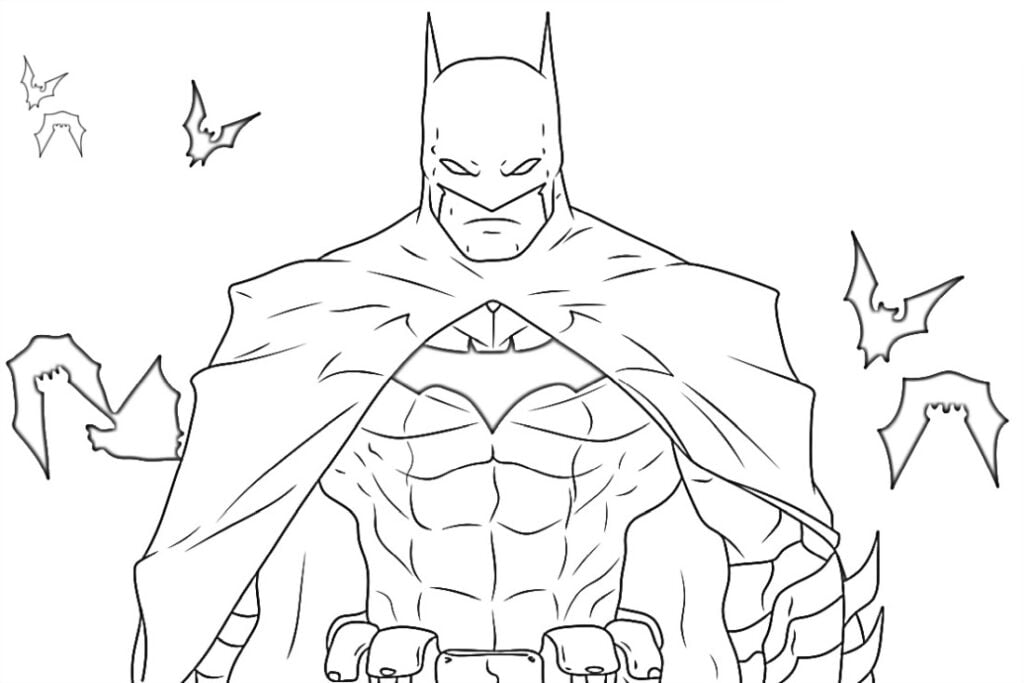 Batman y murciélagos para colorear