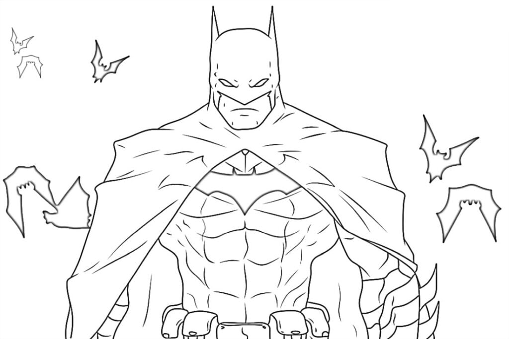 Batman et les chauves-souris coloriages