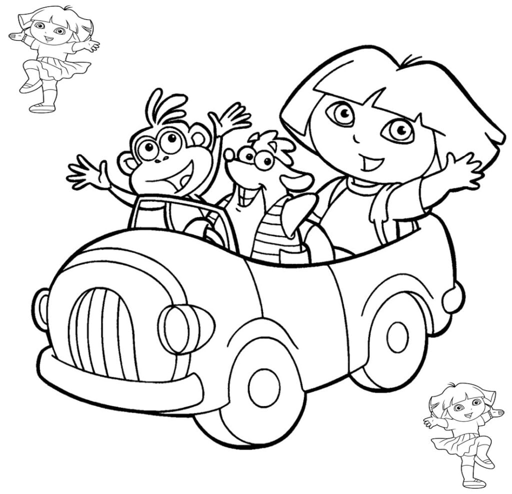 Smalsutė Dora su mašina