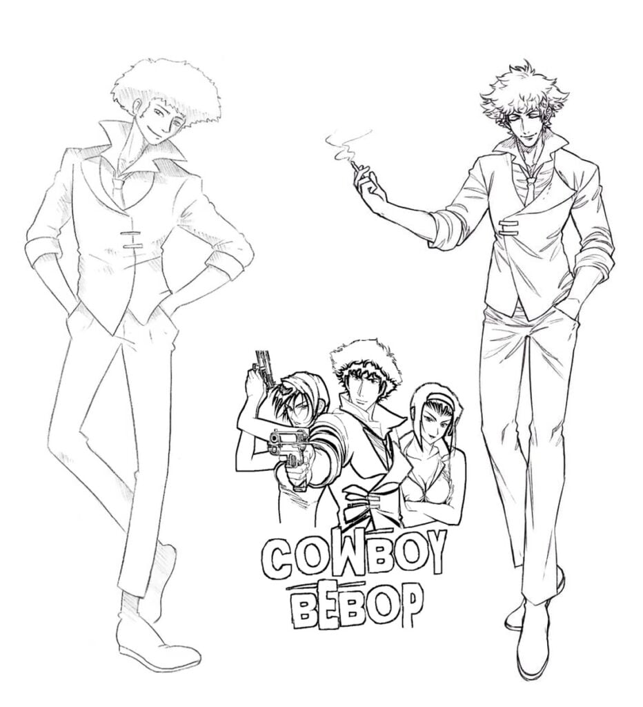 Spike Spiegel - Cowboy Bebop do kolorowania