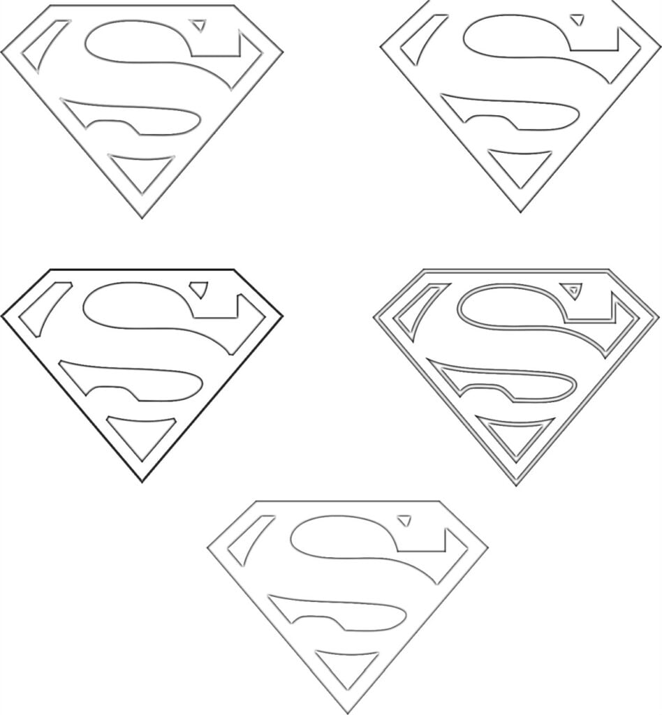 Superman logotipai, spalvinimo piešinys
