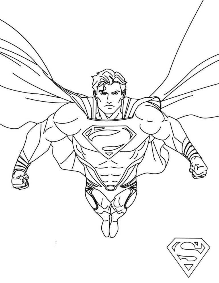 Superman piešiniai spalvinimui