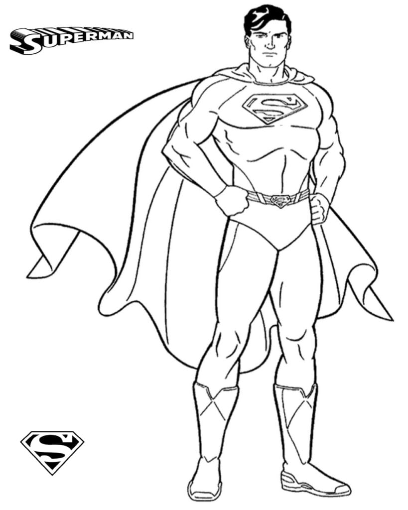 Superman em pé para colorir