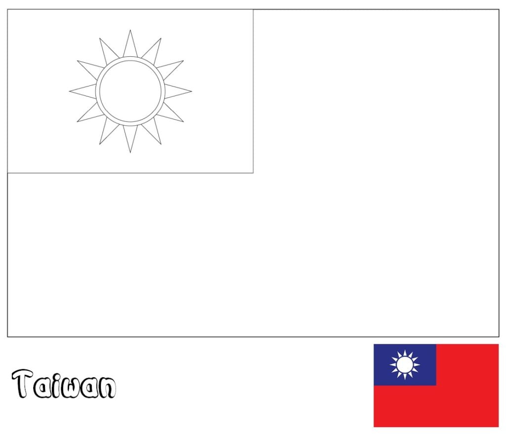 Bendera ya Taiwan ya kupaka rangi, Taiwan