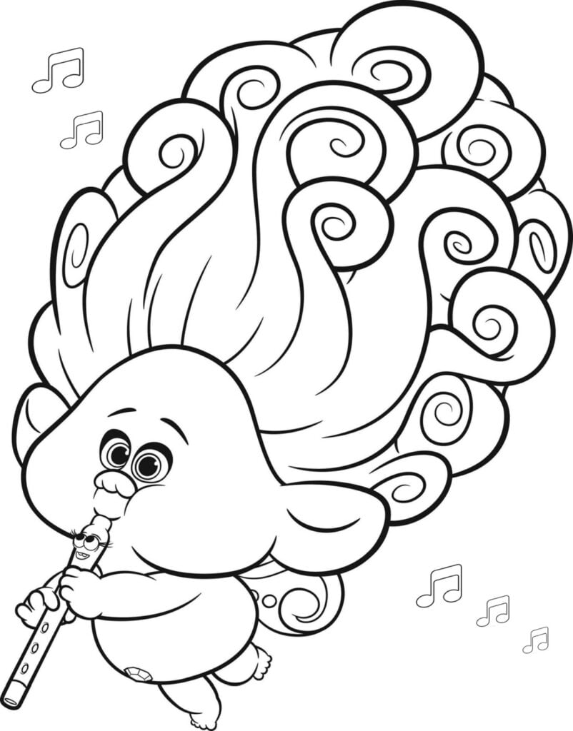 Trolls musicien coloriages