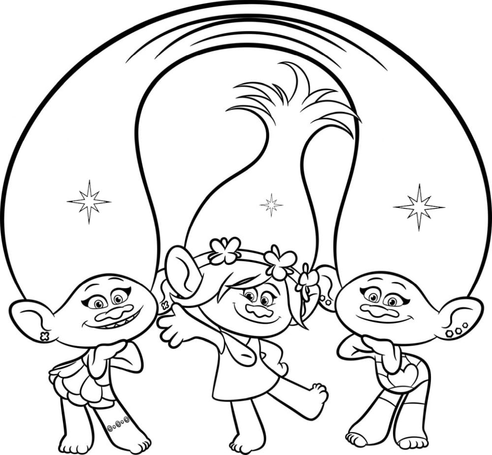 Trois trolls coloriages