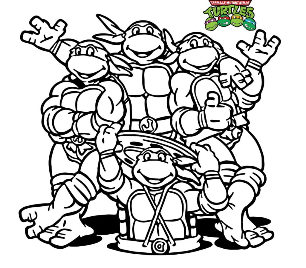 Turtles - ninja turtles para sa pagkukulay