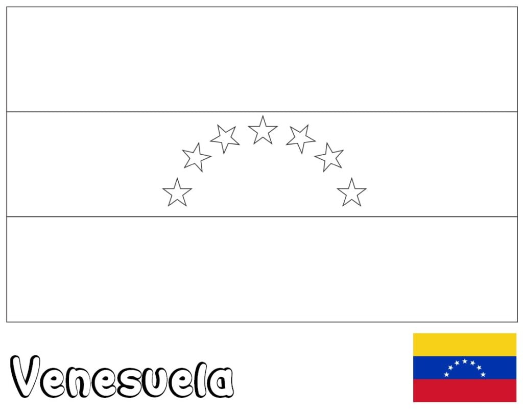 Bandera venezolana para colorear, Venezuela
