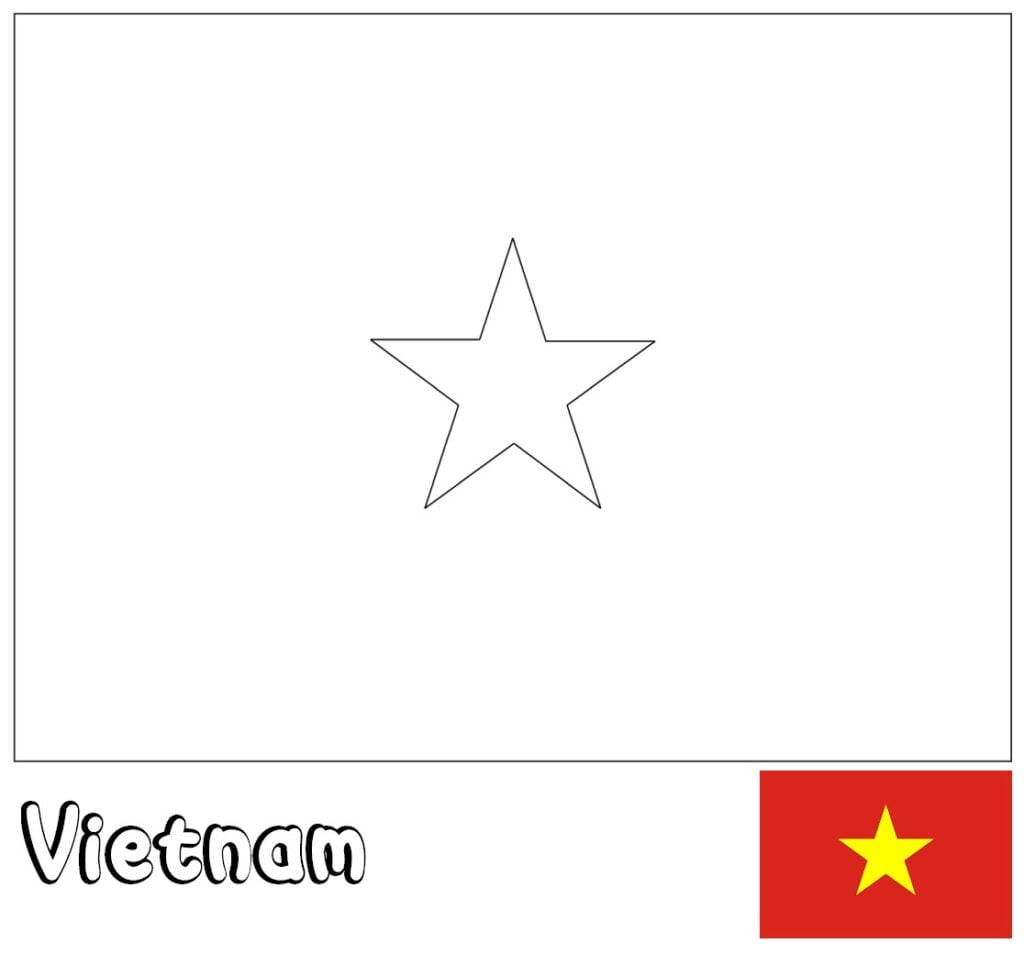 Vietnamo vėliava spalvinimui , Vietnamas