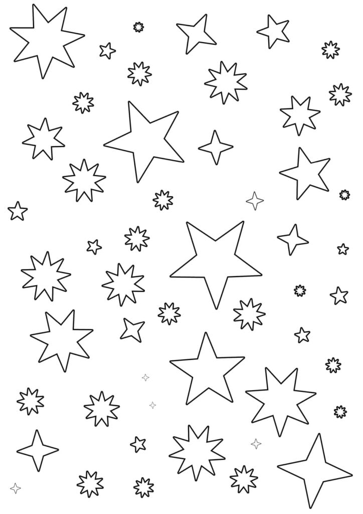 Estrellas para colorear para niños.