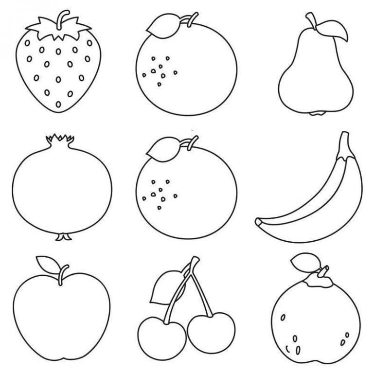 Frutas para colorir  Frutas para colorear, Verduras dibujo