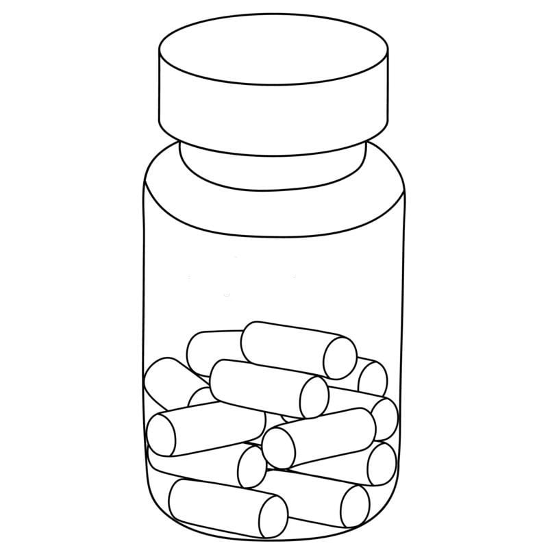 Medicijnpilflesje kleurplaten