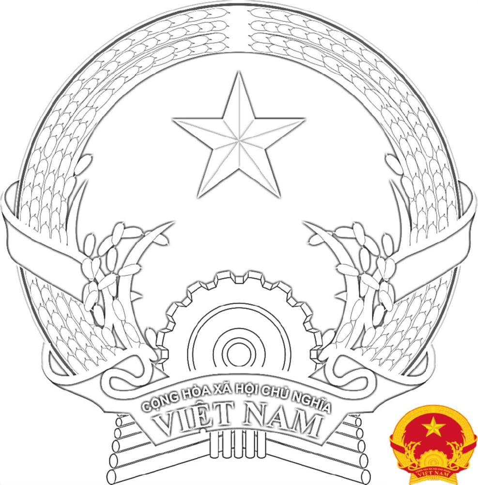 Vietnam coat of arms coloring